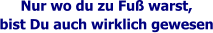 Nur wo du zu Fuß warst,  bist Du auch wirklich gewesen