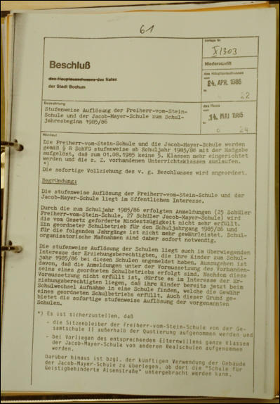 Beschluss zur Auflösung